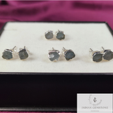 Raw Aquamarine Stud Earrings, Silver Plated Stud Earrings, Electroplated Earrings, Aquamarine Jewelry, Raw Gemstone Earrings, Women Earrings